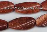 CTW112 15.5 inches 15*30mm twisted rectangle goldstone beads