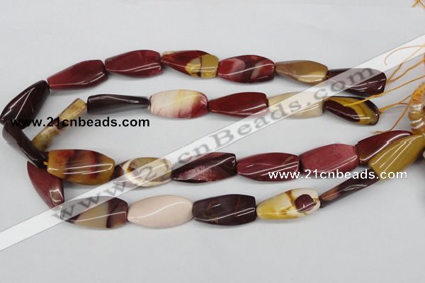 CTW116 15.5 inches 15*30mm twisted rectangle mookaite beads