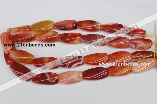 CTW117 15.5 inches 15*30mm twisted rectangle agate gemstone beads