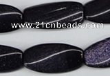 CTW118 15.5 inches 15*30mm twisted rectangle blue goldstone beads