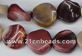 CTW12 15.5 inches 16mm twisted coin mookaite gemstone beads