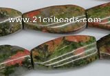 CTW120 15.5 inches 15*30mm twisted rectangle unakite gemstone beads