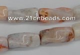 CTW124 15.5 inches 9*20mm twisted trihedron agate gemstone beads