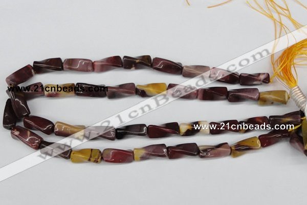 CTW125 15.5 inches 9*20mm twisted trihedron mookaite gemstone beads