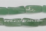 CTW129 15.5 inches 9*20mm twisted trihedron green aventurine beads