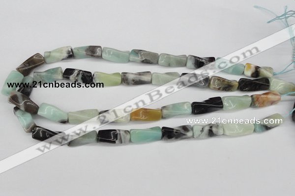 CTW131 15.5 inches 10*20mm twisted trihedron amazonite gemstone beads