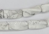 CTW134 15.5 inches 9*20mm twisted trihedron white howlite beads