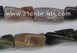 CTW136 15.5 inches 9*20mm twisted trihedron Indian agate beads