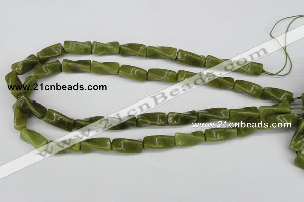 CTW138 15.5 inches 9*20mm twisted trihedron jade gemstone beads