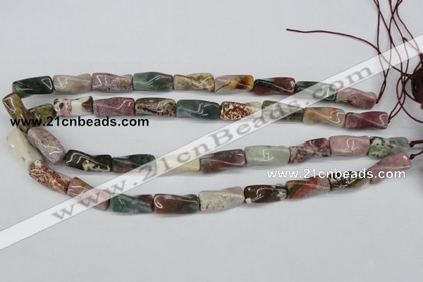 CTW144 15.5 inches 9*20mm twisted trihedron ocean agate beads