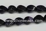 CTW146 15.5 inches 8*11mm twisted rice blue goldstone beads