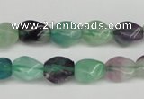 CTW147 15.5 inches 8*11mm twisted rice fluorite gemstone beads