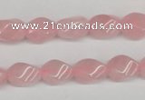 CTW148 15.5 inches 8*11mm twisted rice rose quartz beads CTW148 15.5 inches 8*11mm twisted rice rose quartz beads