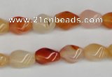 CTW150 15.5 inches 8*11mm twisted rice agate gemstone beads