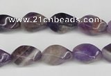 CTW154 15.5 inches 8*15mm twisted rice amethyst gemstone beads