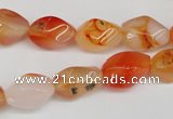 CTW155 15.5 inches 8*15mm twisted rice agate gemstone beads