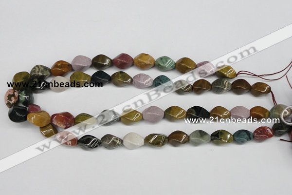 CTW159 15.5 inches 10*15mm twisted rice ocean agate gemstone beads