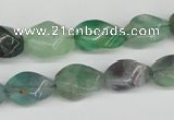 CTW162 15.5 inches 10*15mm twisted rice fluorite gemstone beads