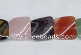 CTW164 15.5 inches 15*15mm twisted square mixed gemstone beads