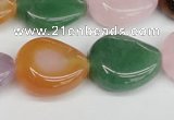 CTW165 15.5 inches 18*22mm twisted teardrop mixed gemstone beads