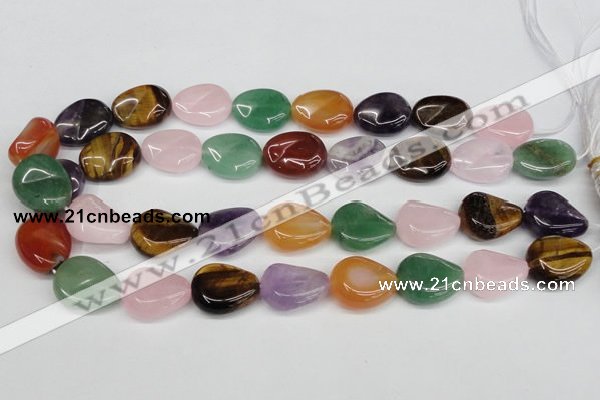 CTW165 15.5 inches 18*22mm twisted teardrop mixed gemstone beads