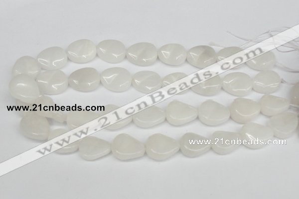 CTW166 15.5 inches 18*22mm twisted teardrop white jade gemstone beads