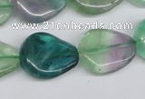 CTW167 15.5 inches 18*22mm twisted teardrop fluorite gemstone beads