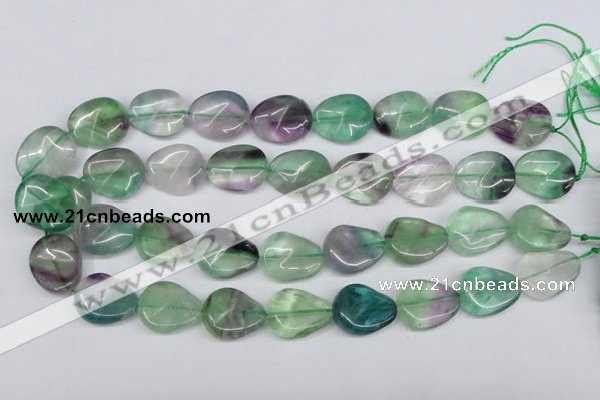 CTW167 15.5 inches 18*22mm twisted teardrop fluorite gemstone beads