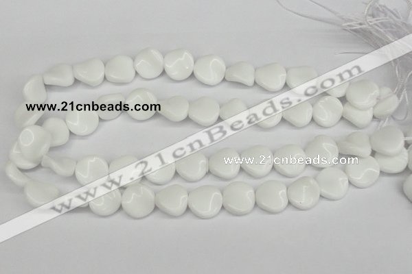 CTW18 15.5 inches 16mm twisted coin white agate beads wholesale