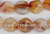CTW21 15.5 inches 16mm twisted coin agate gemstone beads wholesale