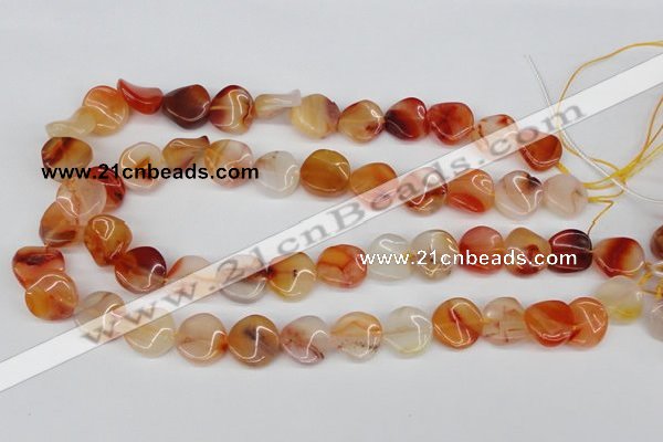 CTW21 15.5 inches 16mm twisted coin agate gemstone beads wholesale