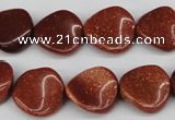 CTW22 15.5 inches 16mm twisted coin goldstone beads wholesale