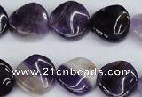 CTW23 15.5 inches 16mm twisted coin amethyst beads wholesale