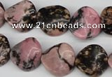 CTW24 15.5 inches 16mm twisted coin rhodonite beads wholesale