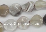 CTW25 15.5 inches 16mm twisted coin botswana agate beads wholesale