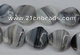 CTW27 15.5 inches 16mm twisted coin botswana agate beads wholesale