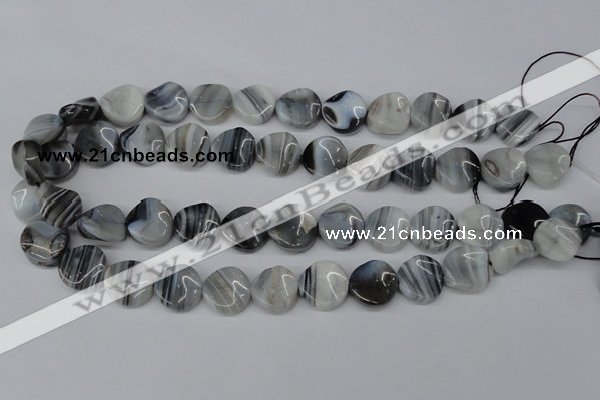 CTW27 15.5 inches 16mm twisted coin botswana agate beads wholesale