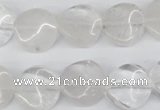 CTW29 15.5 inches 16mm twisted coin white crystal beads wholesale