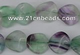 CTW30 15.5 inches 16mm twisted coin fluorite beads wholesale