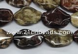 CTW302 15.5 inches 15*20mm wavy oval tiger jasper gemstone beads