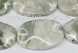 CTW307 15.5 inches 20*30mm wavy oval peace stone beads