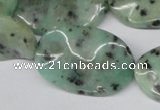 CTW309 15.5 inches 20*30mm wavy oval sesame jasper gemstone beads