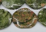 CTW310 15.5 inches 25*30mm wavy oval unakite gemstone beads