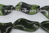 CTW318 15.5 inches 15*30mm wavy marquise Canadian jade beads