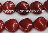 CTW32 15.5 inches 16mm twisted coin red jasper beads wholesale