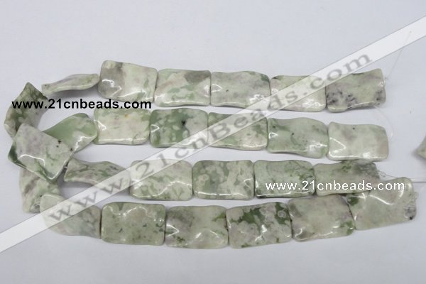 CTW321 15.5 inches 20*30mm wavy rectangle peace stone beads