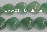 CTW34 15.5 inches 16mm twisted coin green aventurine beads wholesale