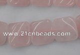 CTW350 15.5 inches 16*16mm twisted square rose quartz beads