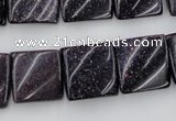 CTW352 15.5 inches 16*16mm twisted square blue goldstone beads