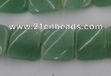 CTW354 15.5 inches 16*16mm twisted square green aventurine beads